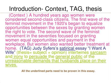 what is a tag in an essay